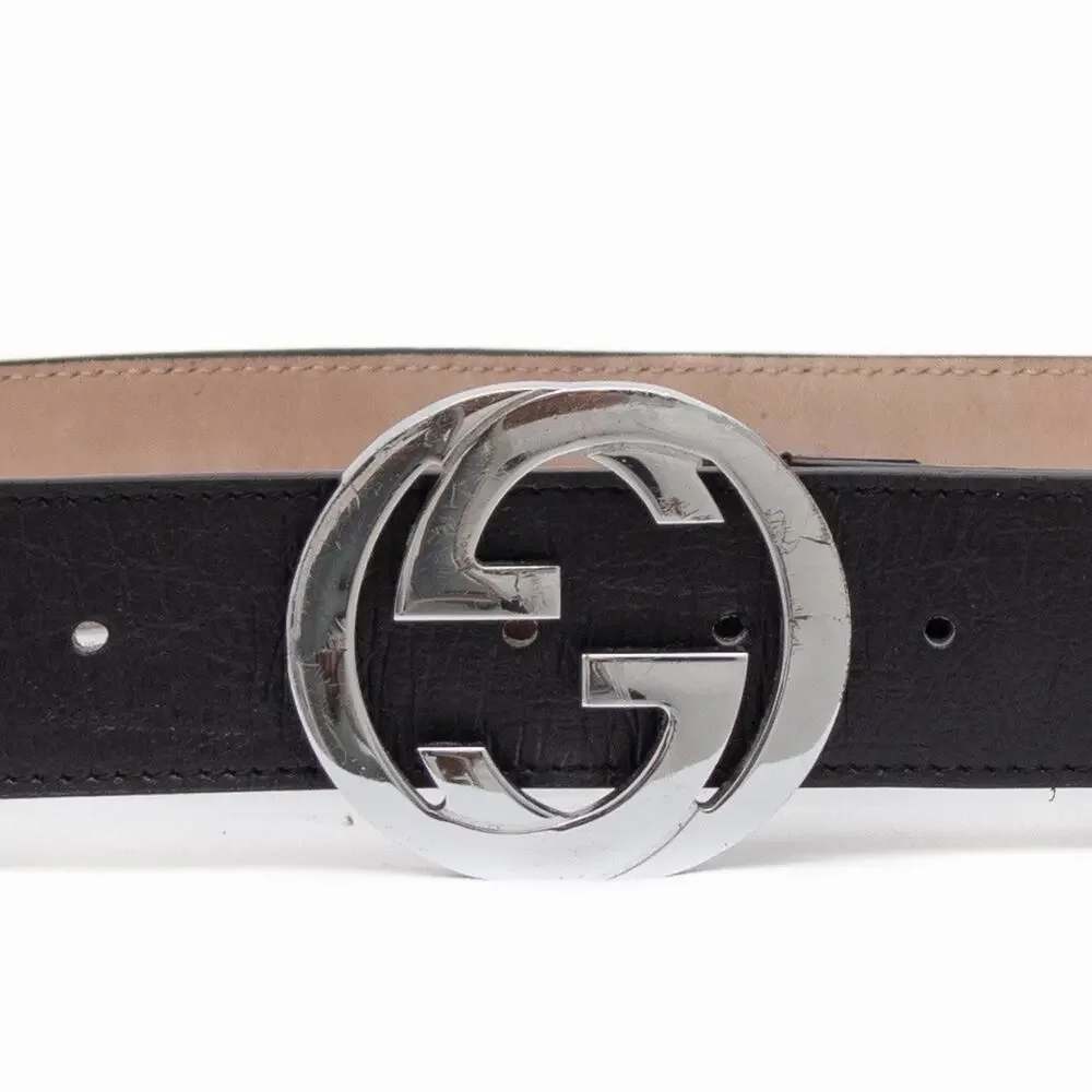 550$ Gucci 114984 Web Green Red Leather Interlocking G Buckle Belt 105/42